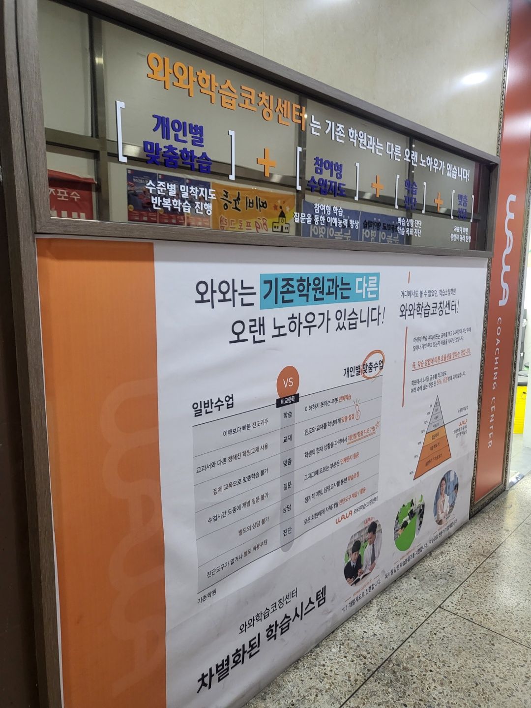 오름클래스 상가 학원 내부